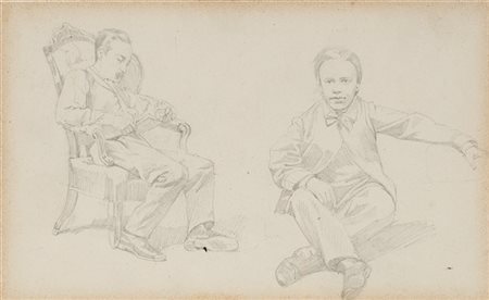 Giovanni Fattori "Il fratellastro Rinaldo e il nipote Alberto" 1865 ca.
disegno