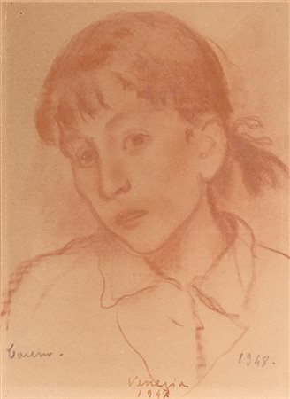 Felice Carena "La ragazza" 1947
disegno a sanguigna su carta (cm 34x25)
Firmato,