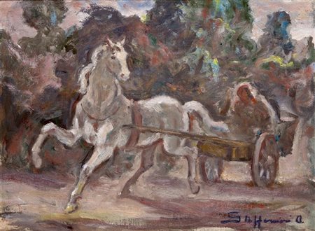 Ottavio Steffenini "Romagna" 1966
olio su tela (cm 30x40)
Firmato in basso a des