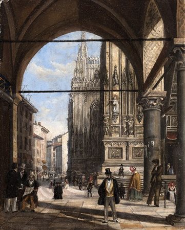Luigi Bisi (Attribuito)

"Il Duomo di Milano dalla Corsia dei Servi" 
olio su te
