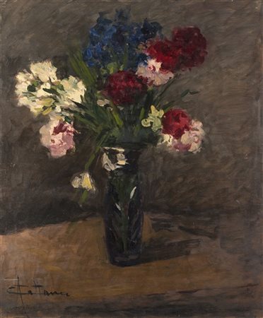 Achille Cattaneo "Vaso di fiori" 
olio su compensato (cm 60x50)
Firmato in basso