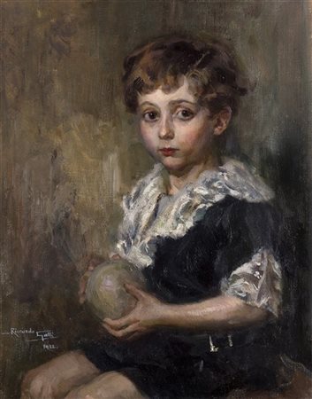Riccardo Galli "Bimbo con la palla" 1922
olio su tela (cm 66x52)
Firmato e datat