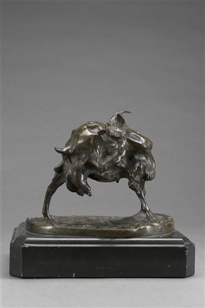 Ernesto Bazzaro "Capra" 
scultura in bronzo (cm 16x21) poggiante su base in marm