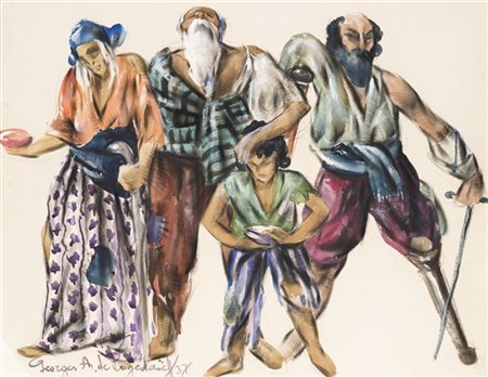 Georges De Pogedaieff Anatolevich "I vagabondi" 1937
tecnica mista su carta (cm