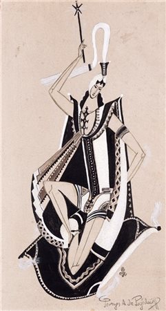 Georges De Pogedaieff Anatolevich "La fata" 
tecnica mista su carta (cm 34x18,5)