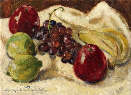 Georges De Pogedaieff Anatolevich "Due mele, due limoni, due banane e uva" 1963