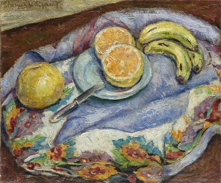 Georges De Pogedaieff Anatolevich "Composizione con frutta" 1959
olio su tela (c