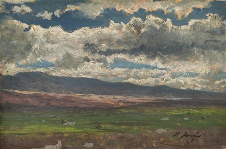 Pio Joris "La Vega da Granada" 
olio su tavola (cm 13x19)
Firmato e locato in ba