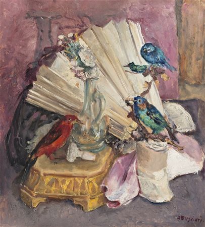 Antonio Bresciani "Composizione" 
olio su compensato (cm 50x44)
Firmato in basso