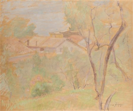 Moreno Zoppi "Sul Garda" 
olio su compensato (cm 50x60)
Firmato in basso a destr