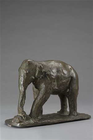 Enrico Butti "L' elefante" 
scultura in bronzo (cm 17x24)
Firmata alla base