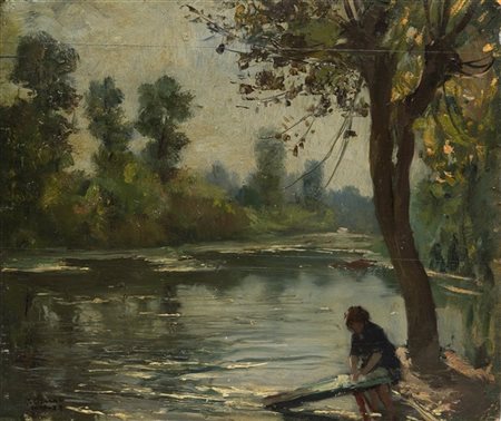 Mario Ornati "Al fiume" 2.10.23
olio su tavola (cm 34x41)
Firmato e datato in ba