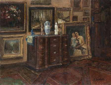 Alfred Théodore Joseph Bastien "Le soir sur l'infini" 1911
olio su tela (cm 70x9