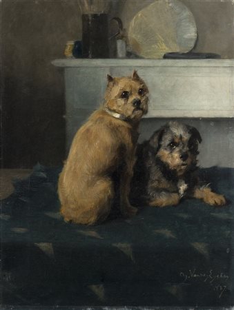 Charles II Van den Eycken "Nell' atelier" 1887
olio su tela (cm 46x35)
Firmato e