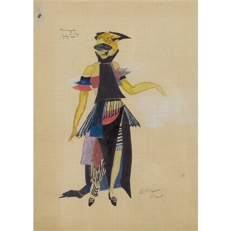 Valentina KHODASEVICH, attribuito Mosca 1894-1970 26,5x19 cm. "Costume...