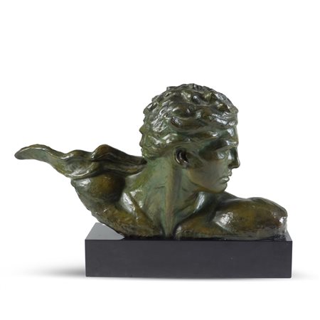 Alexander Kelety Ungheria 1874 - 1940 bronzo 29x54x22 cm. "Jean Mermoz", 1930...