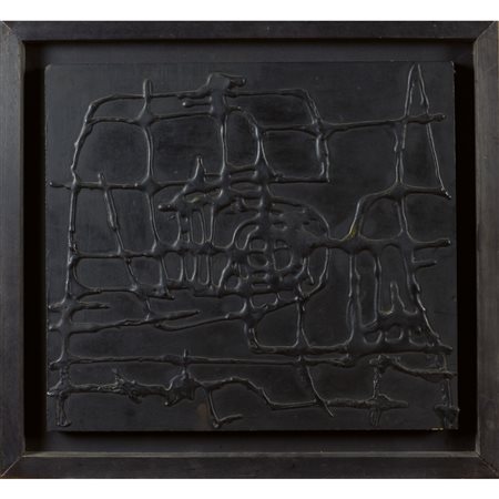 Edgardo Mannucci Fabriano 1904 - Arcevia 1986 45x50 cm. "Rilievo nero", colla...