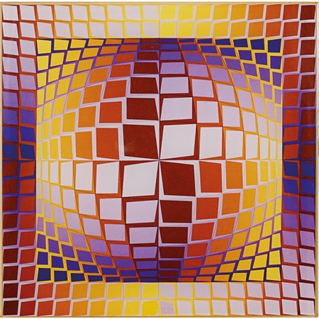 Giorgio Gost 1962 40x40 cm. "After Vasarely" 2016, tecnica mista su tela e...