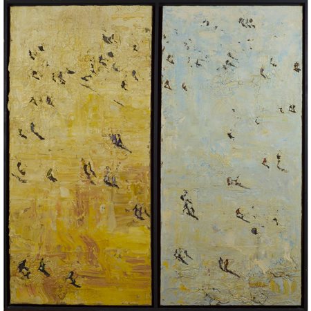 Massimo Giannoni Empoli 1954 130x125 cm. "Piazza", 2008-2009, dittico olio su...