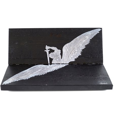 Mario Ceroli Castel Frentano 1938 18x45x20 cm. "L'Angelo vendicatore",...