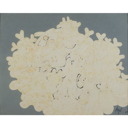 Corrado Cagli Ancona 1910 - Roma 1976 54,5x68 cm. "Composizione", 1963,...