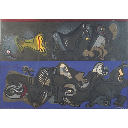 José Ortega Arroba de los Montes 1921- Parigi 1990 50x70 cm. "Senza titolo",...