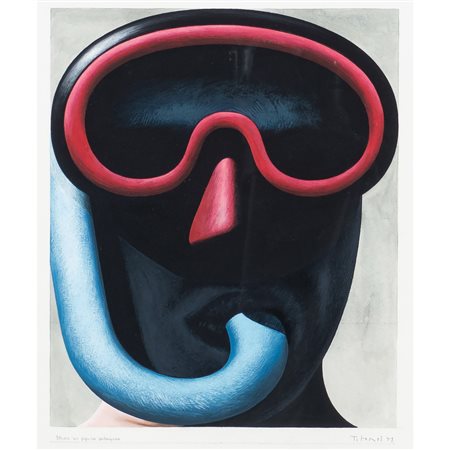 Angelo Titonel Comuda 1938 47x47 cm. "Studio per figura subacquea", 1973,...