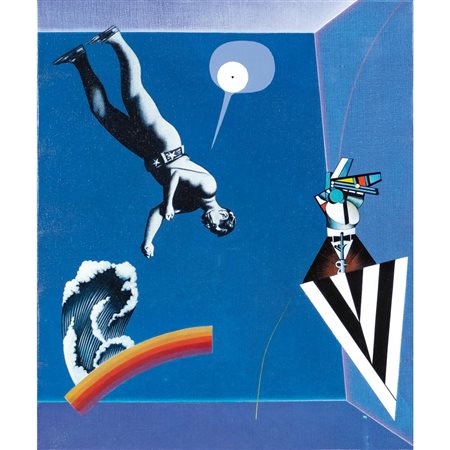 Sergio Sarri Torino 1938 55x46 cm. "Studio per bonjour Mr. Leger",1986, olio...