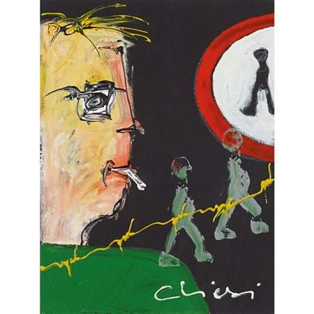 Giorgio Chiesi Felina 1941 40x30 cm. "Senza titolo", tecnica mista su tavola,...