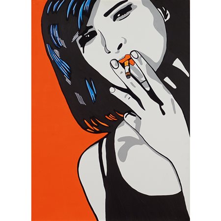 Sasha Torrisi Parma 1973 70x50 cm. "Raluca", 2009, acrilico su tela, firmato,...