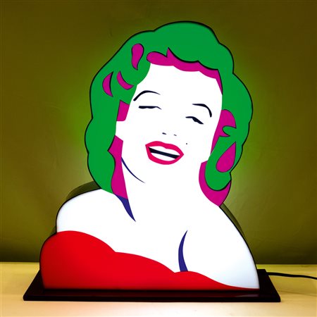 Marco Lodola Dorno 1955 46x43x18 cm. "Marilyn", light box in plexiglass,...