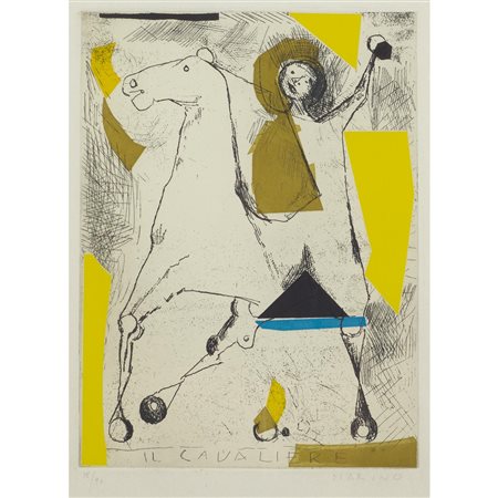 Marino Marini Pistoia 1901 - Viareggio 1980 40x29,5 cm. "Il cavaliere",...