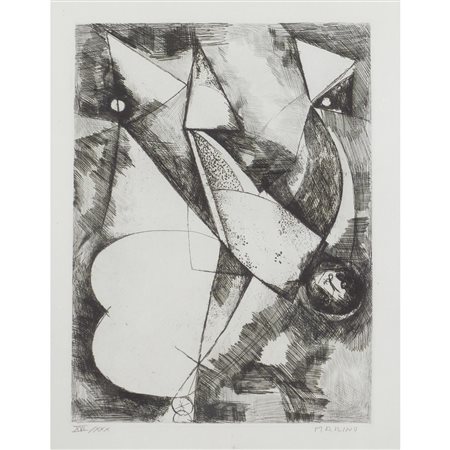Marino Marini Pistoia 1901 - Viareggio 1980 55x40 cm. "La caduta", 1962,...