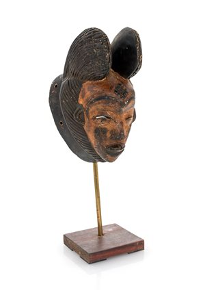 Maschera Mukudji in legno, arte tribale, Gabon
