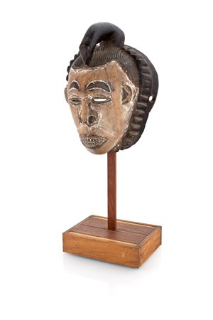 Maschera in legno pigmentato, arte tribale, Gabon