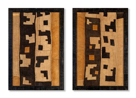 Coppia di patchworks incorniciati, Africa centrale