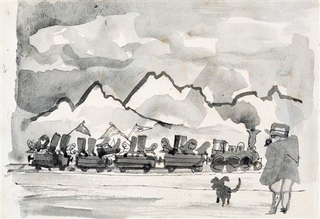 Mino Maccari, Alla frontiera Italo Francese, forniture per Poujade, 