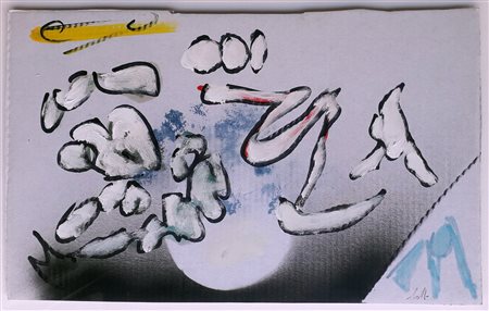 DANGELO SERGIO Milano (Mi) 1932 Le luci al orto Mista su cartoncino 18,50x30,00