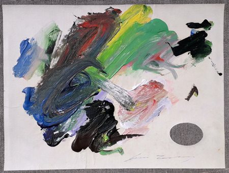 TRECCANI ERNESTO Milano (Mi) 1920 Composizione Olio su carta applicata su...