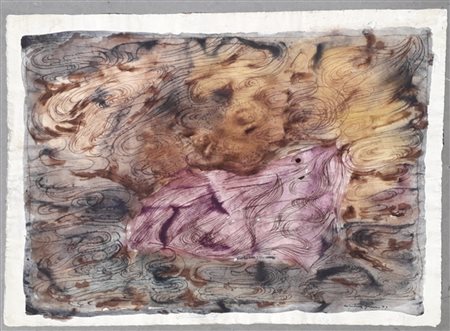 GUENZI COSTANTINO Milano (Mi) 1926 Roccia 1979 Mista su carta 51,00x71,00