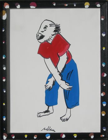 LODOLA MARCO Pavia (Pv) 1955 Scimmietta - il circo 2008 Smalto su tela...