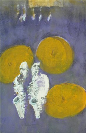 CAZZANIGA GIANCARLO Monza (Mb) 1930 Sax Tecnica mista intelata 50,50x33,50...