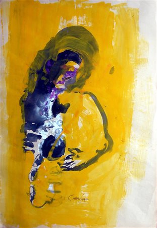 CAZZANIGA GIANCARLO Monza (Mb) 1930 Sax Tecnica mista su carta intelata...