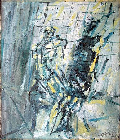 OLIVIERI CLAUDIO Roma (Roma) 1934 Composizione 1963 Olio su tela 70,00x60,00...