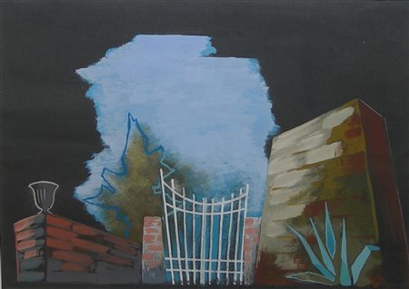 PRAMPOLINI ENRICO Modena (MO) 1894 Strano interludio - Giardino (bozzetto di...