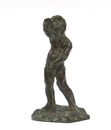 Vincenzo Gemito (Attribuito) "Mannaken pis" scultura in bronzo (h cm 23) 
(difet