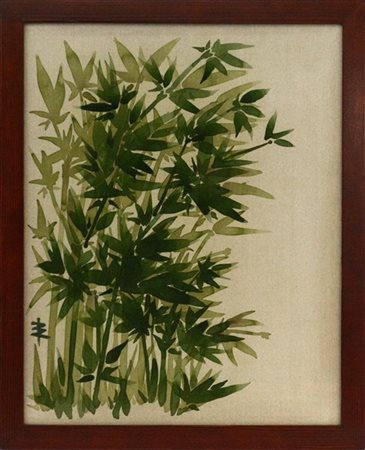 Stampa raffigurante bambù
(cm 49x39). In cornice (lievi difetti)