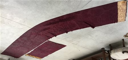 Lotto di due teli di Damasco color melanzana