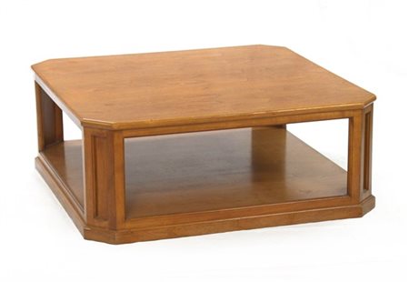 Tavolino da salotto di forma ottagonale con montanti riquadrati (cm 101x40x101)