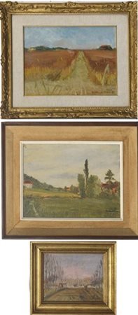 Mayda Mendikian Andretta Lotto di tre dipinti ad olio su cartone telato raffigur